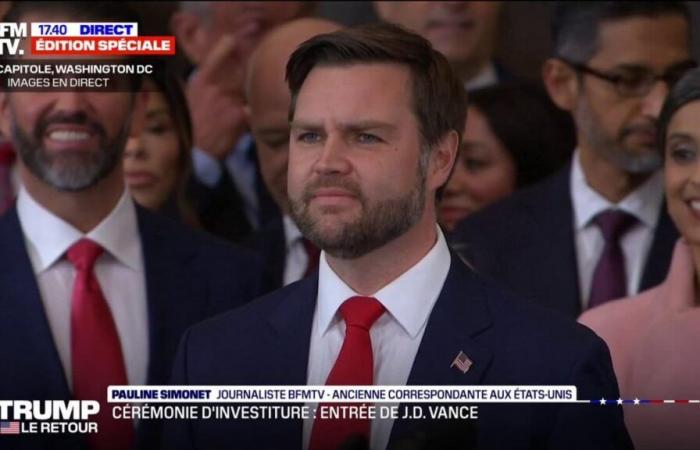 the arrival of JD Vance in the rotunda of the Capitol in Washington