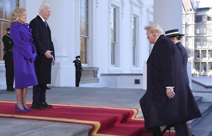 The Biden couple welcomes the Trump couple to the White House