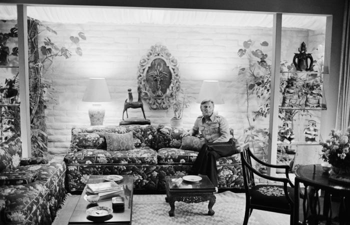 Kirk Douglas at his home in Beverly Hills, in some vintage photos