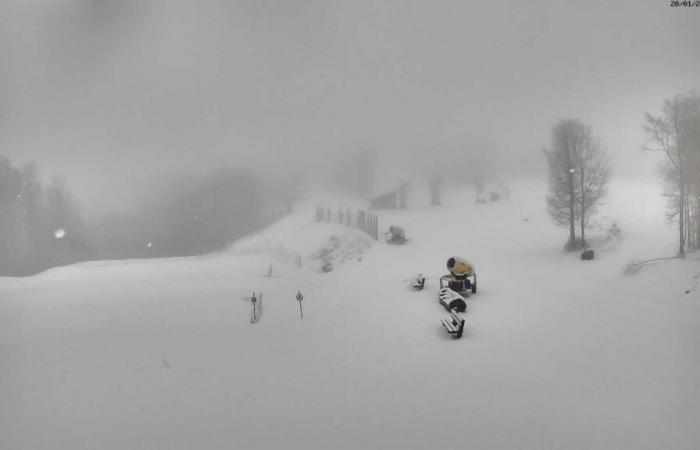 the snow returns this Monday near Aigoual, the images