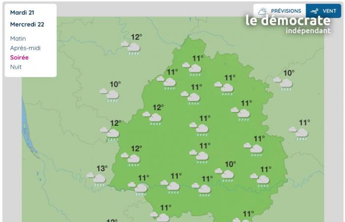 Dordogne, what will the weather be like this Wednesday January 22?