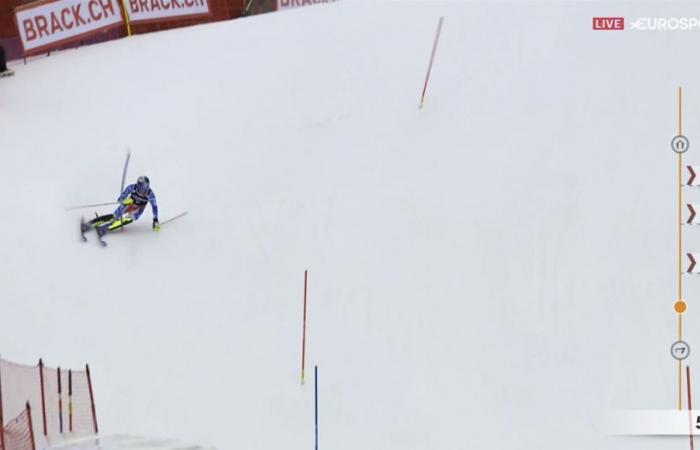 Slalom Wengen – A little too careful, Noël concedes 1''10 to McGrath: his 1st run in video – Alpine skiing video