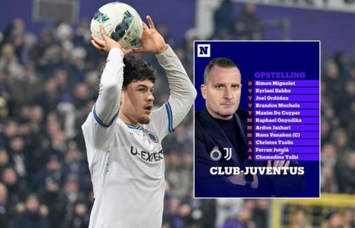 Jutgla in the striker, Sabbe is still preferred over Seys: discover Club Brugge’s line-up against Juventus here