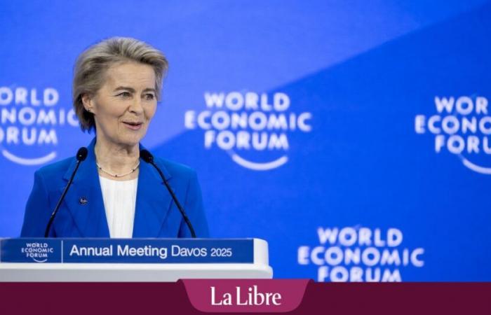 In Davos, Ursula von der Leyen takes the opposite view of Donald Trump