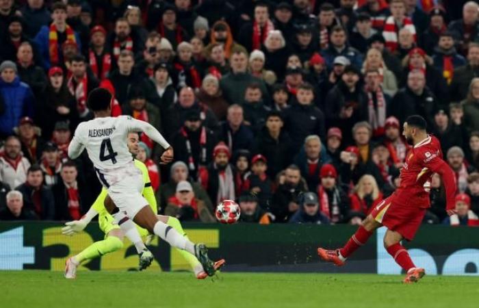 Mohamed Salah’s opening score against Lille in the Champions League