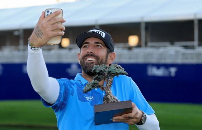 Matthieu Pavon, the defending champion, with Shane Lowry and Tony Finau…