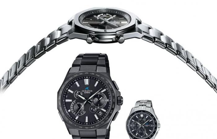 New Casio Edifice and Oceanus watches in titanium with sapphire crystal and solar technology spotted