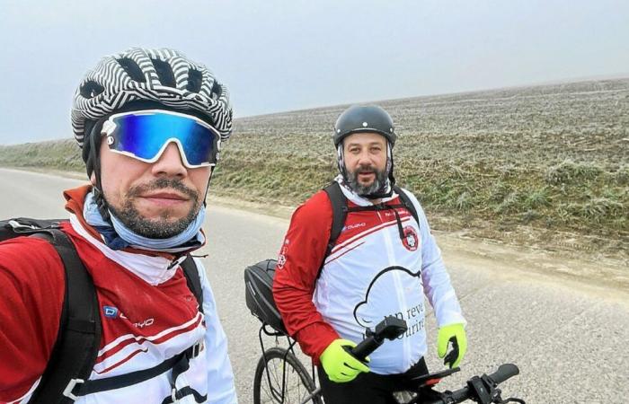 “We didn’t expect it to be so cold”: from Paris to Gelsenkirchen, 600 km by bike for a good cause and Stade Brestois [Vidéo]