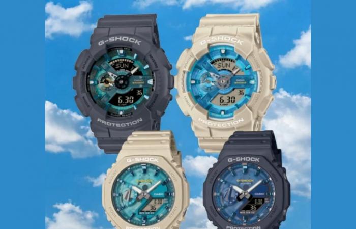 Casio G-Shock GA-110AS and GA-2100AS watches appear in black and beige