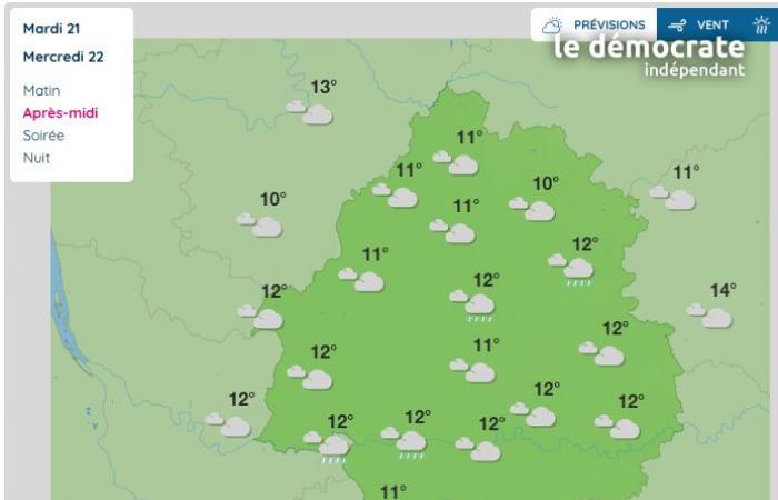 Dordogne, what will the weather be like this Wednesday January 22?