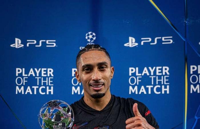 Raphinha is named man of the match in Barcelona’s historic comeback