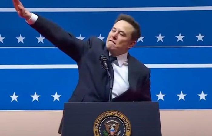 Did Elon Musk perform a Nazi salute on Monday?