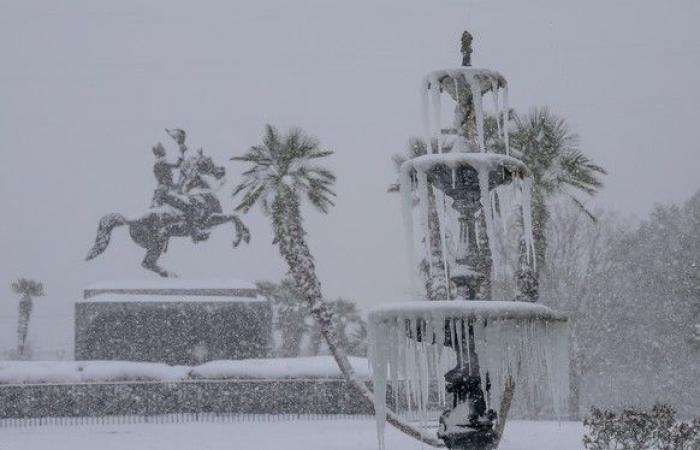 New Orleans hit by rare snowstorm