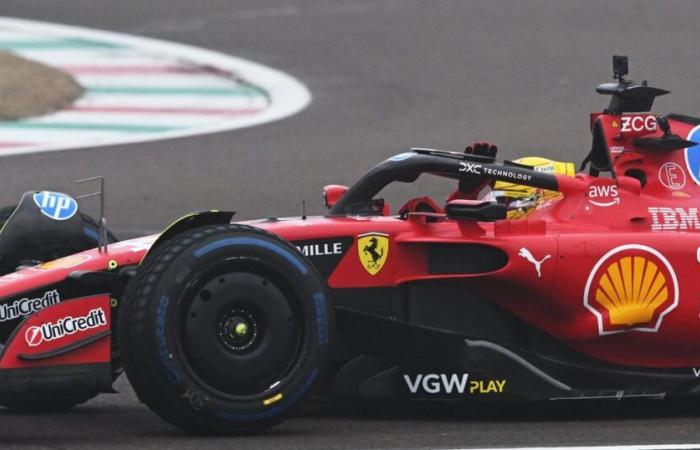 Lewis Hamilton drove a Ferrari for the first time