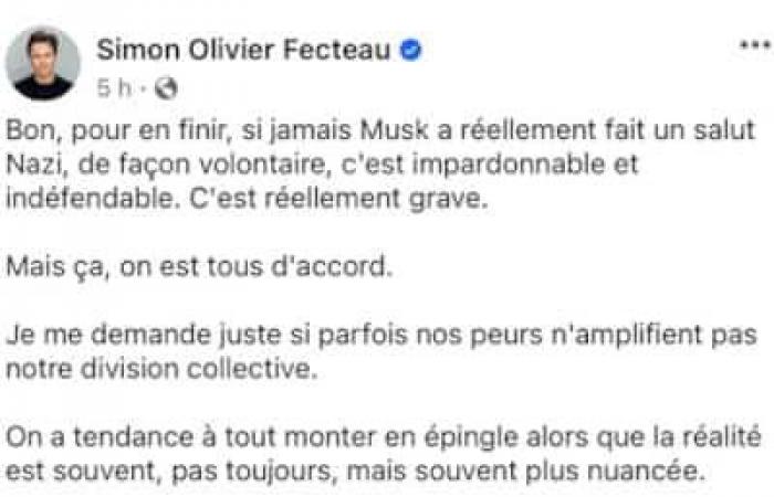 Simon-Olivier Fecteau sows controversy with a Facebook post that defends Elon Musk’s gesture