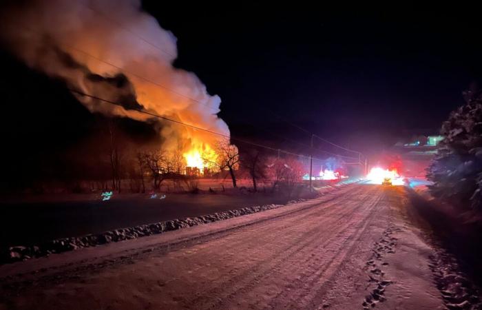 Fire in agricultural building in Saint-Christophe-d’Arthabaska