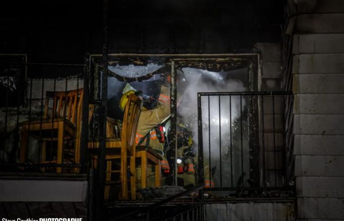 Fire in an apartment building on rue Adélaïde