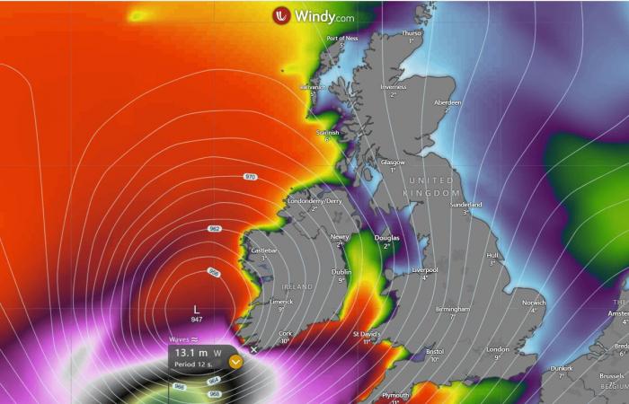 Multiple intense Atlantic storms will blast into Ireland and the UK next weekend