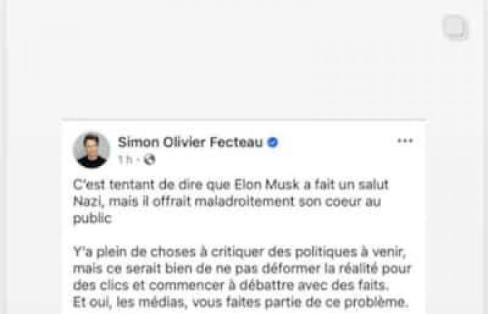 Simon-Olivier Fecteau sows controversy with a Facebook post that defends Elon Musk’s gesture