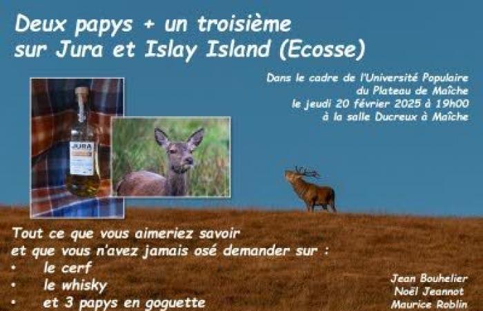 “Two grandpas + a third on Jura and Islay Island, Scotland, deer islands”: Conference in Maiche