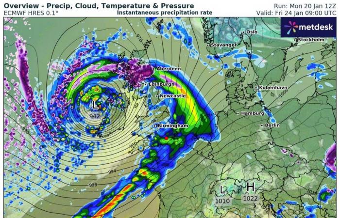 Multiple intense Atlantic storms will blast into Ireland and the UK next weekend