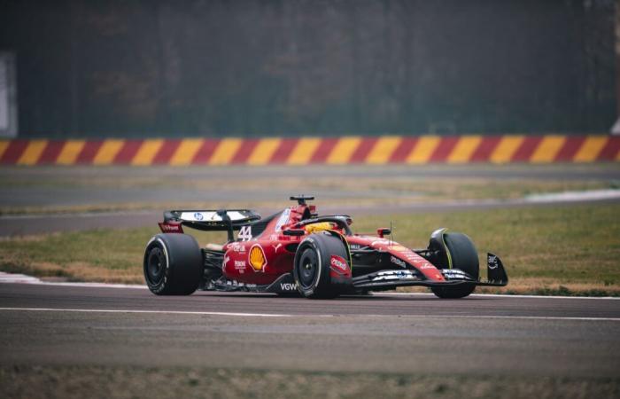 Hamilton makes his first run at Fiorano for Ferrari