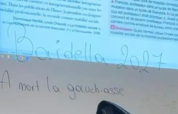 racist and sexual inscriptions tagged in classes at a high school in Marseille