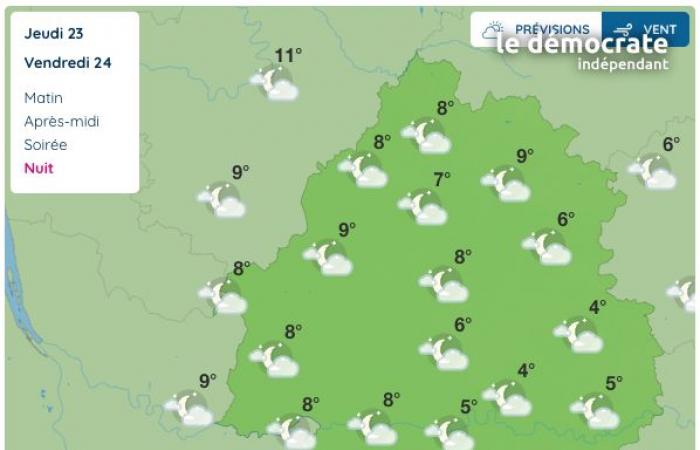 Dordogne, what will the weather be like this Friday January 24?