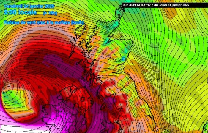 The north-west of France will narrowly escape the storm of the century