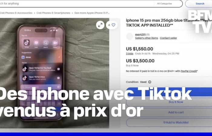 Iphones with Tiktok sold at high prices on eBay