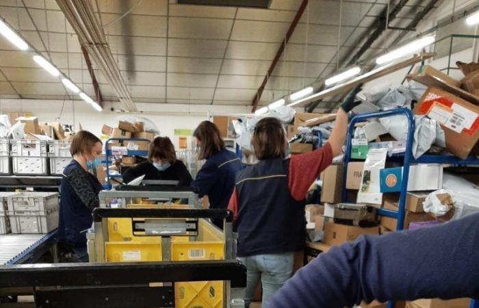 mail accumulates at the La Poste sorting center in Gironde