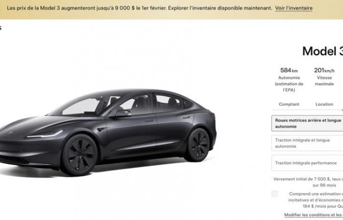 Electric vehicles | Teslas $9,000 more expensive from February… in addition to the end of incentives