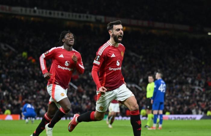 Manchester United thanks Bruno Fernandes for victory against Rangers after a very late equalizer from Cyriel Dessers