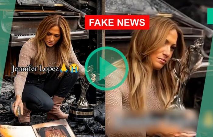 this viral video of Jennifer Lopez victim of the fires is generated by artificial intelligence