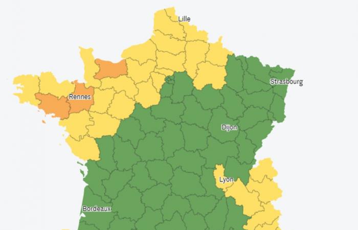 Morbihan on orange alert for rain-flooding, Calvados and Ille-et-Vilaine for flooding