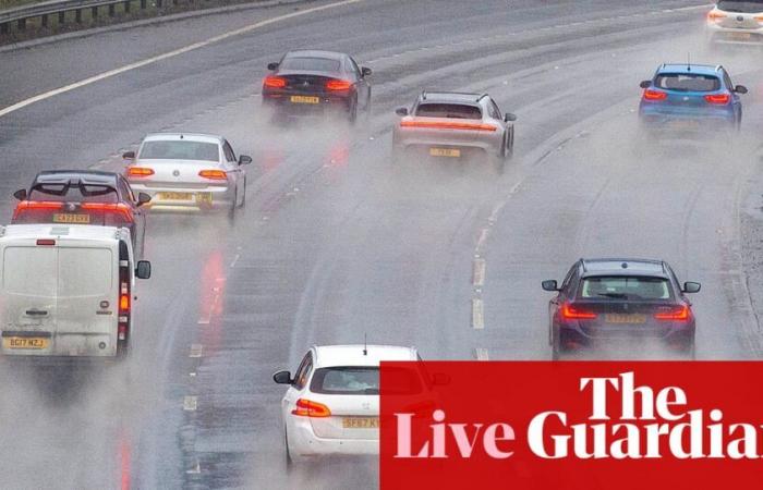 Storm Eowyn: danger to life threat from 100mph winds – live updates | UK weather