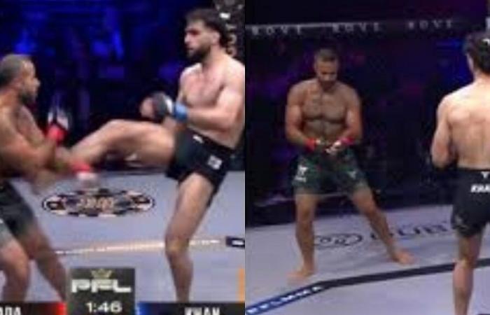 He breaks his forearm while defending a kick at the PFL, the images are terrible