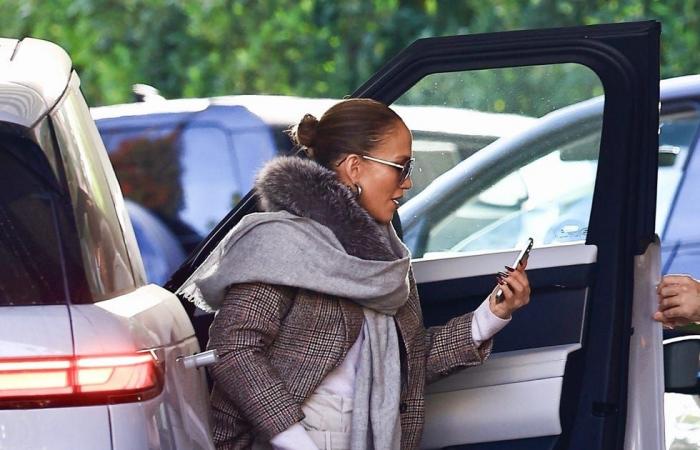 Jennifer Lopez Bundles Up with Boots, Fur, and a Baby Birkin Bag