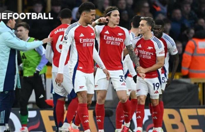 Arsenal claim the win over Wolves after controversial red card on Lewis Skelly