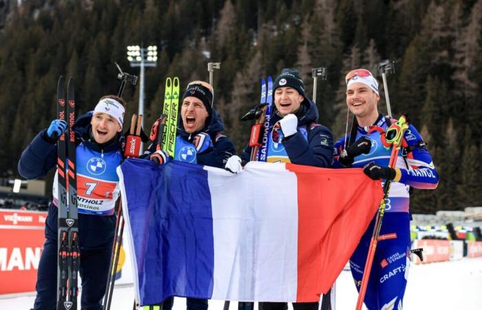 Biathlon | Antholz: Fabien Claude, Quentin Fillon-Maillet, Eric Perrot and Emilien Jacquelin win the relay and offer France a historic four in a row | Nordic Mag | No. 1 Biathlon