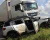 An impressive side impact between a truck and a car south of Nantes