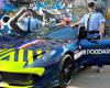 A Ferrari in gendarmerie colors causes a sensation at the 24 Hours of Le Mans