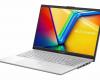Sales 549€ Asus VivoBook Go 15 S1504FA-L1997W, attractive cheap portable laptop 10h OLED 15″ Silver with large fast storage SSD 1 TB biometrics, backlit keyboard