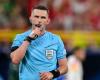 Referee Michael Oliver at the whistle for France-Portugal