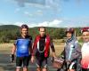 Cahors. The AOC cyclists in Cantal