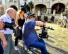 filming in the trenches on the cathedral square