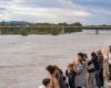 the Rhône has started to decline, but traffic is still difficult in Avignon