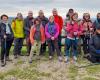 Lanuéjouls. Hikers from Arcachon in Aveyron