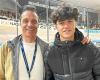 Former pro, amateur driver, Sylvain Chavanel, his son's number 1 supporter at the French track championships in Loudéac