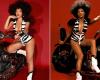 Beyoncé Poses on a Motorcycle in Plunging Bodysuit to Channel 1970s Funk Legend Betty Davis for Halloween